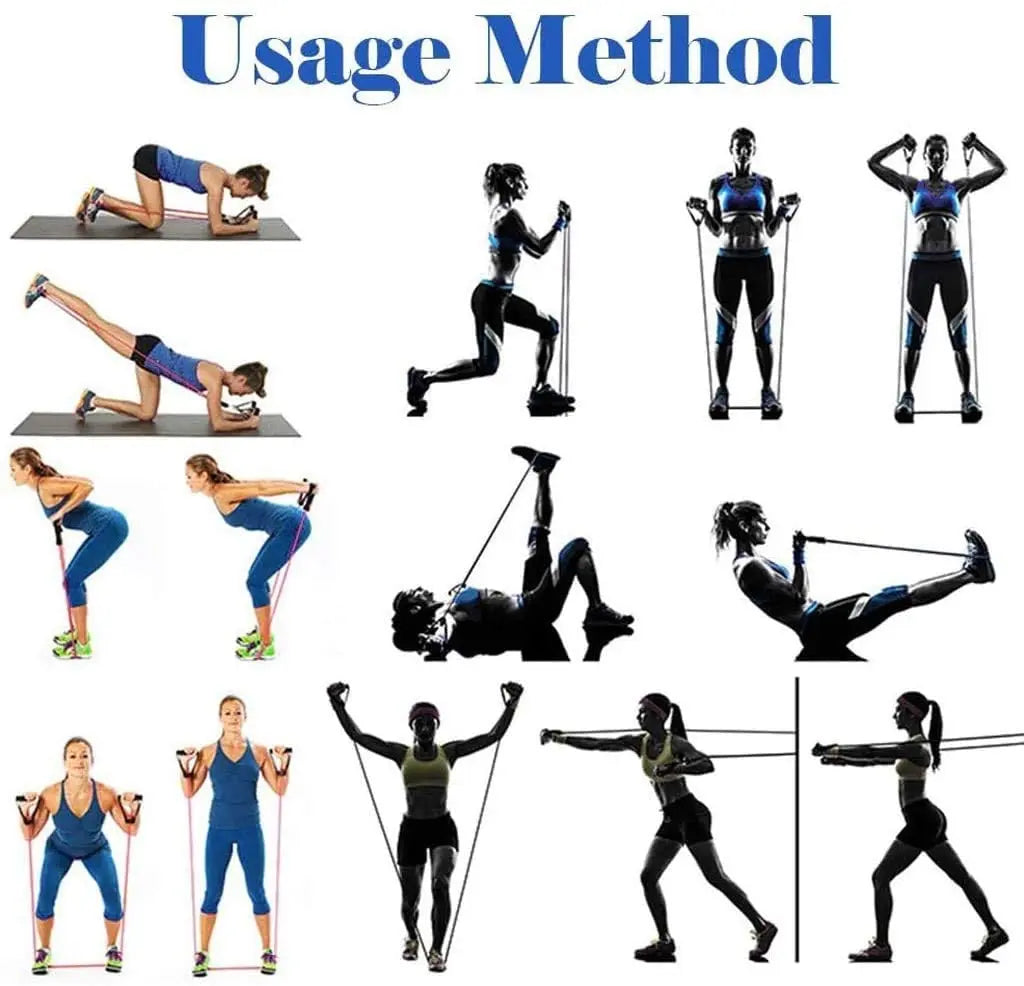 Latex Resistance Pull Bands for Pilates, Yoga, CrossFit