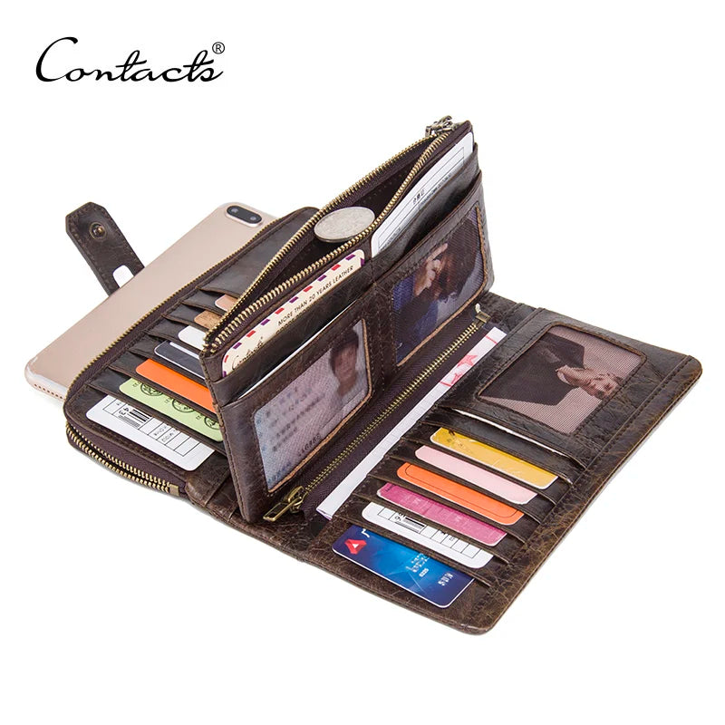 Men/Women Genuine Leather Multi Compartment Wallet