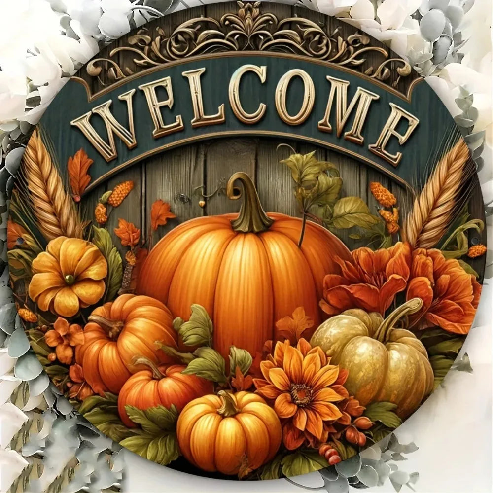 Tin Painting Welcome Sign - Fall Harvest Festival