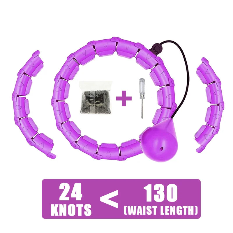 Weighted Hula Circle Hoops, 2 in 1 Adjustable with Detachable Knots