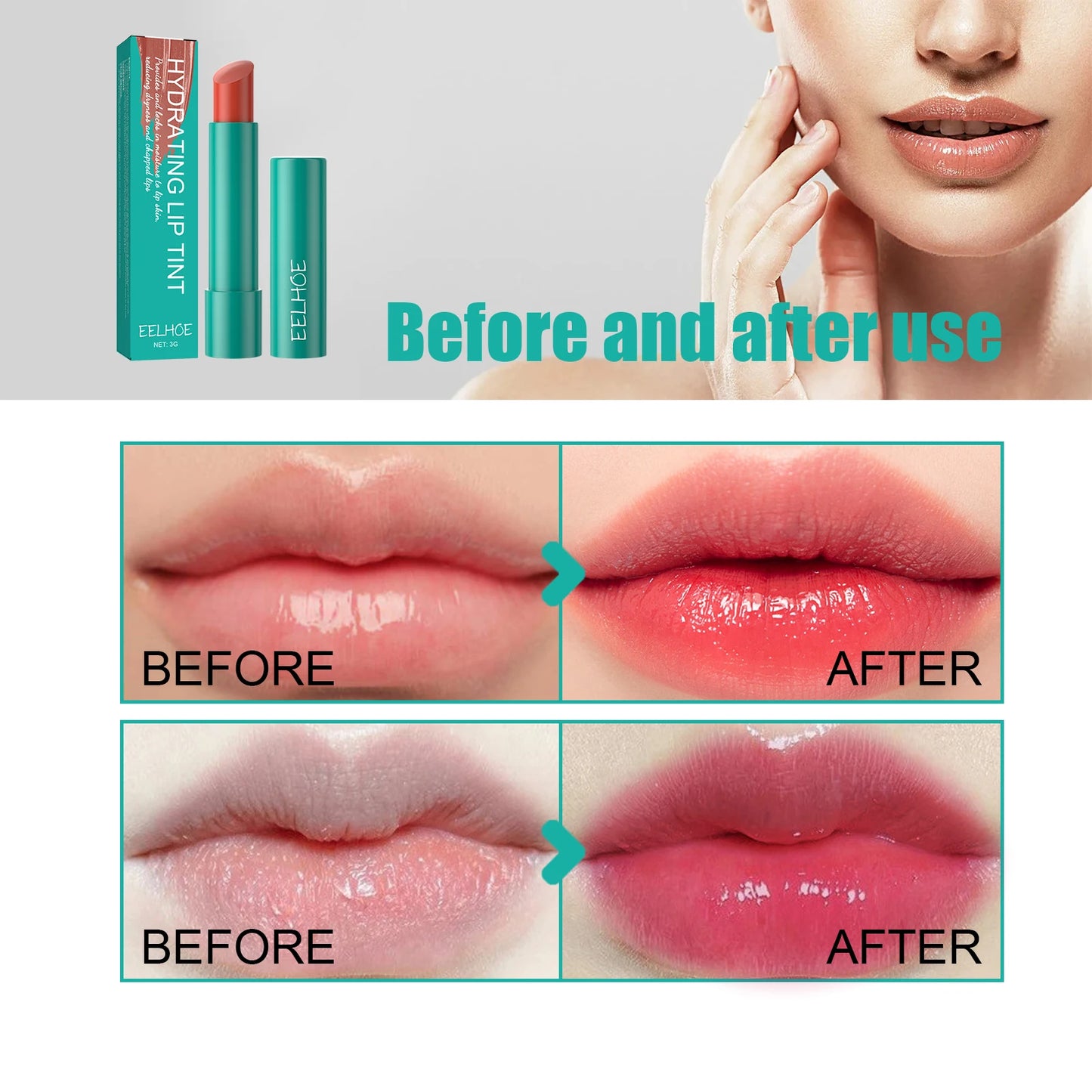 Lip Gloss, Long Lasting, Hydrating, Liquid Tint