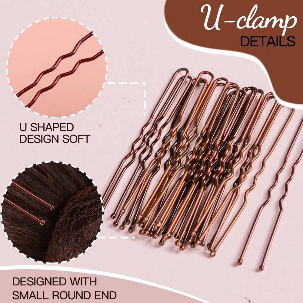 Mesh Invisible Hair Net & 40PCS U-Shaped Hair Clip