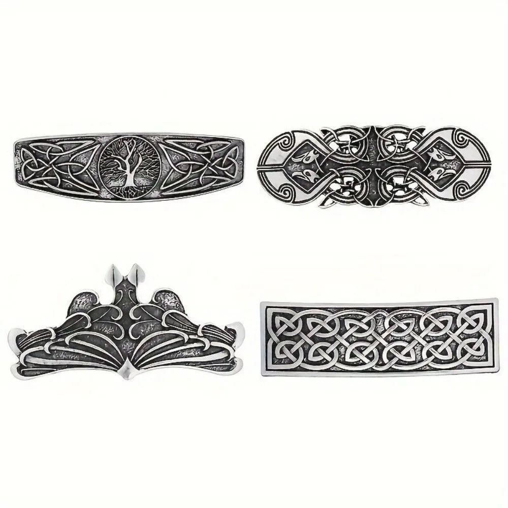 4PCS Viking Vintage Hair Barrettes