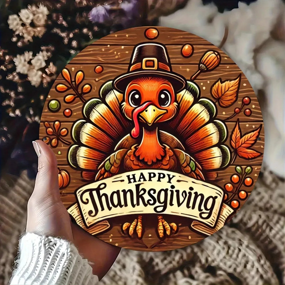 Happy Thanksgiving Aluminum Alloy Wall Art