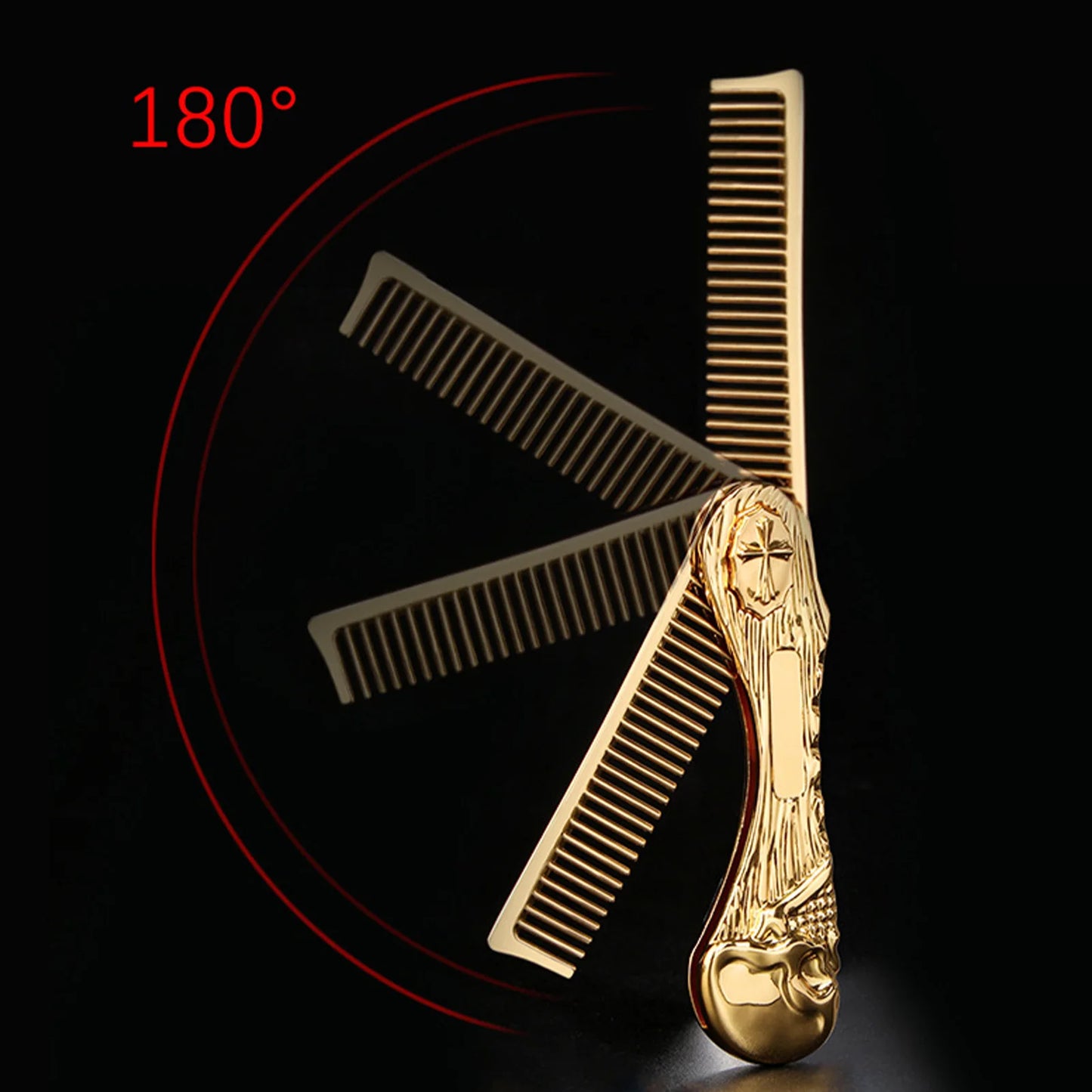 Foldable Hairstyling Hair Comb Gold