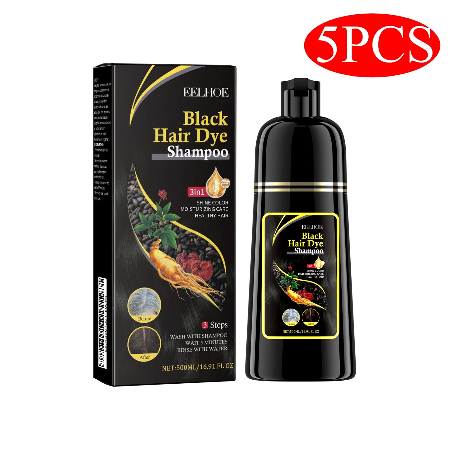 3-in-1 Shampoo Natural Herbal Hair Dye