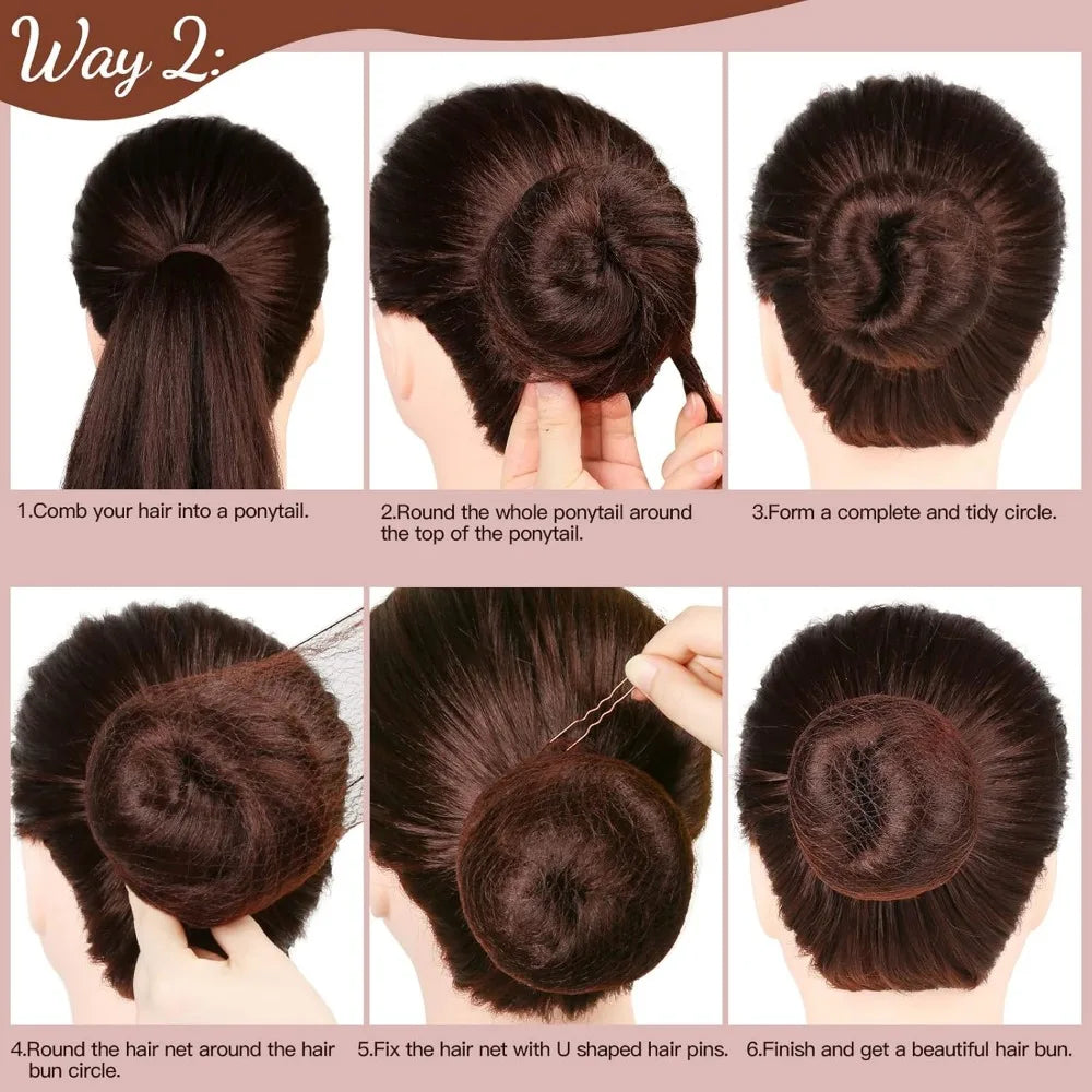 Mesh Invisible Hair Net & 40PCS U-Shaped Hair Clip