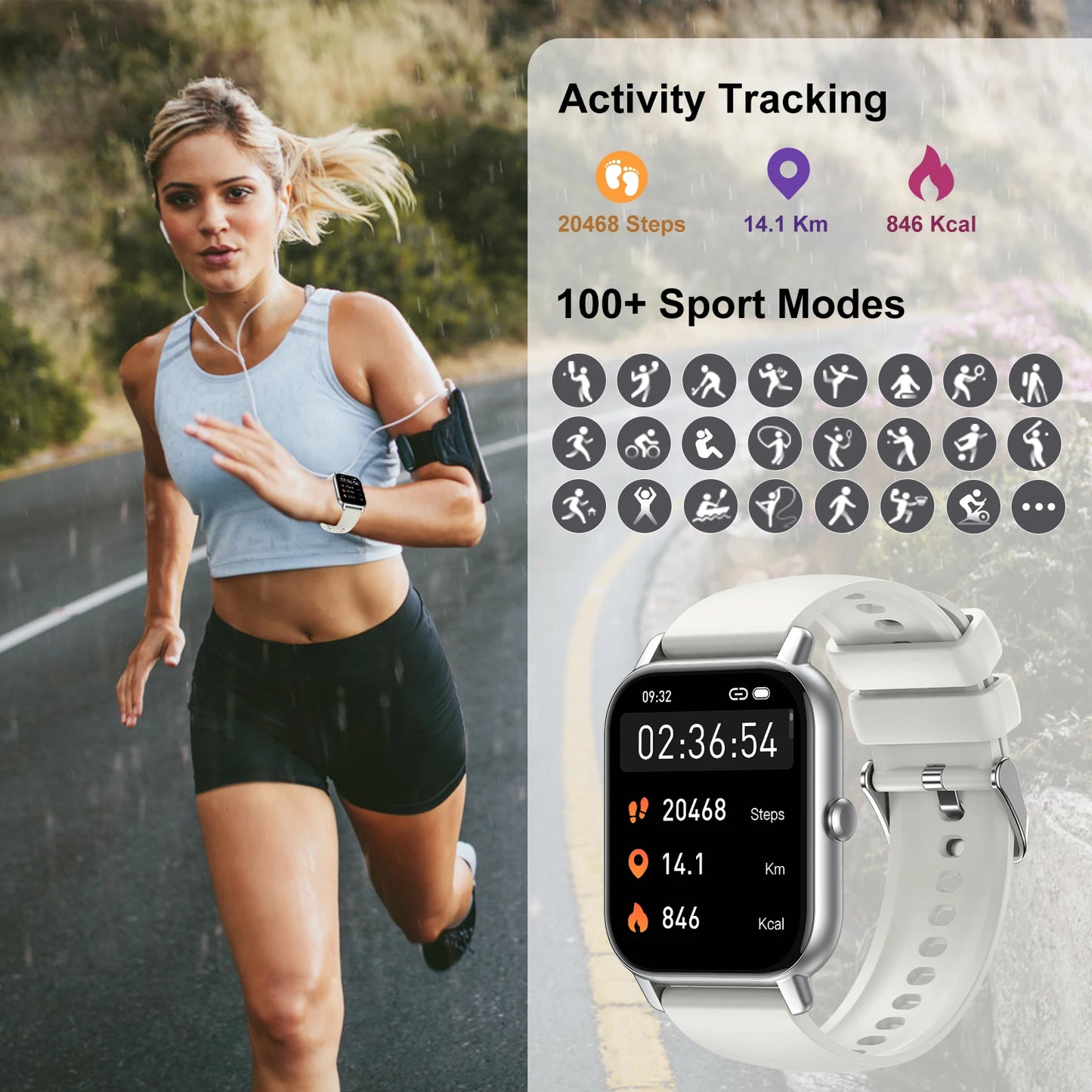 Smart, 110+ Sport Modes, Fitness Activity Tracker