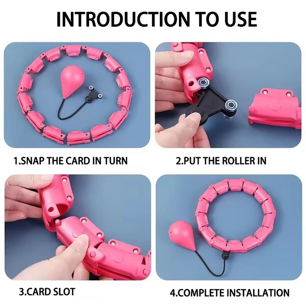 Weighted Hula Circle Hoops, 2 in 1 Adjustable with Detachable Knots