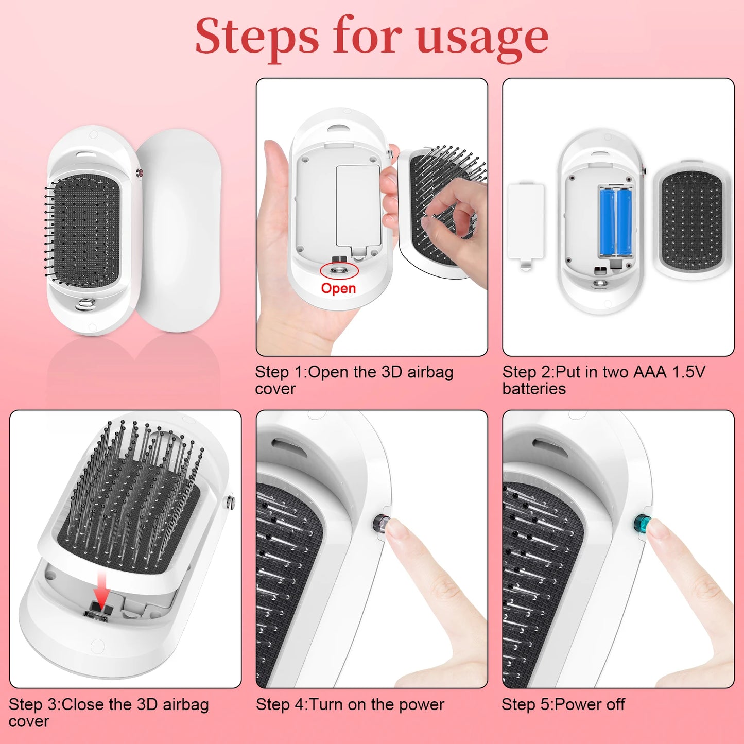 Potable Massage Hairbrush Anti-static