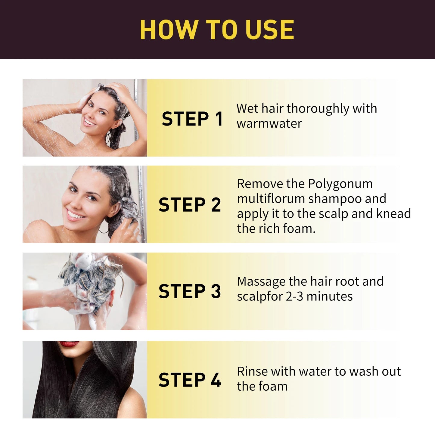 3-in-1 Shampoo Natural Herbal Hair Dye