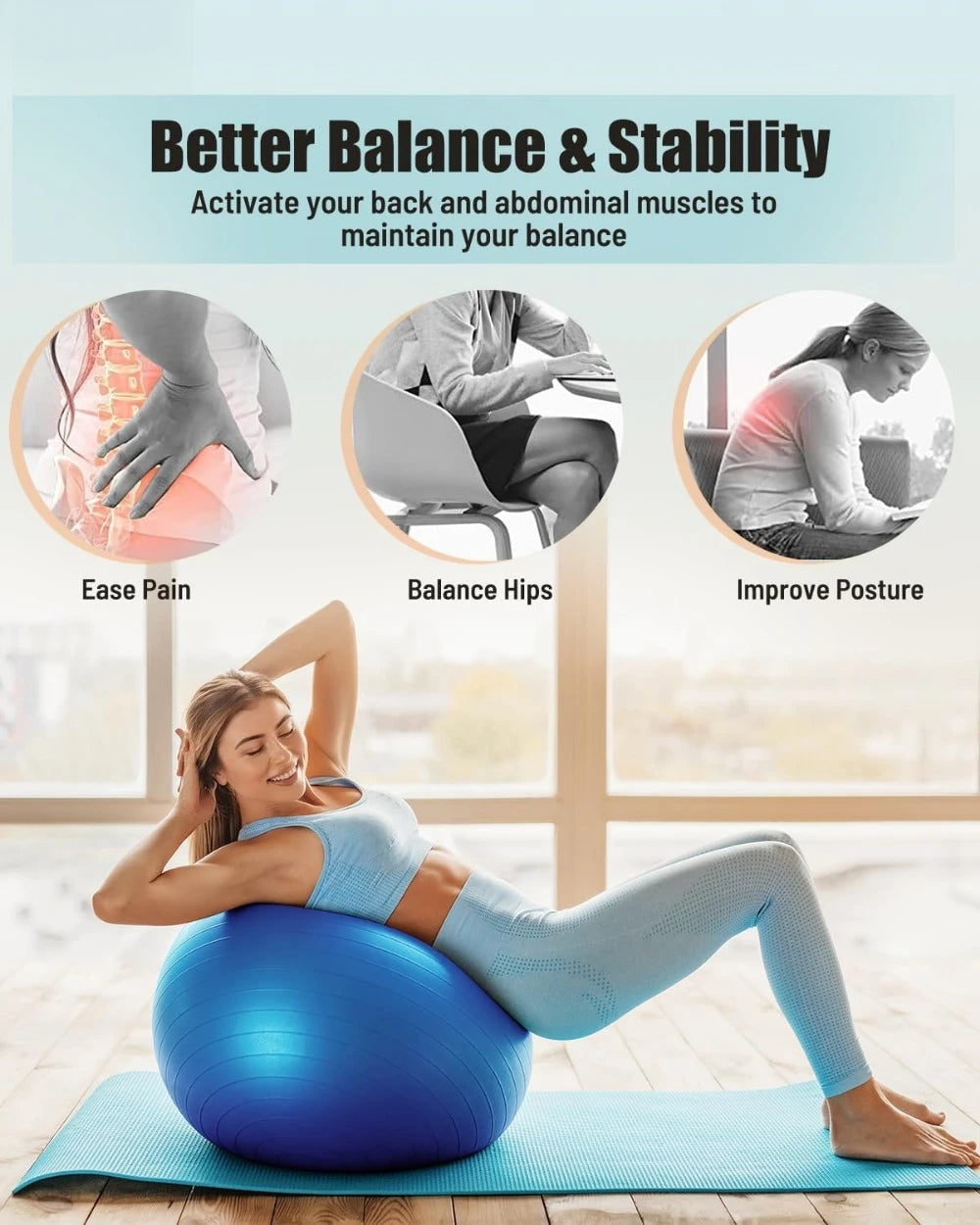 Yoga Workout Ball, Balance Ball Chair