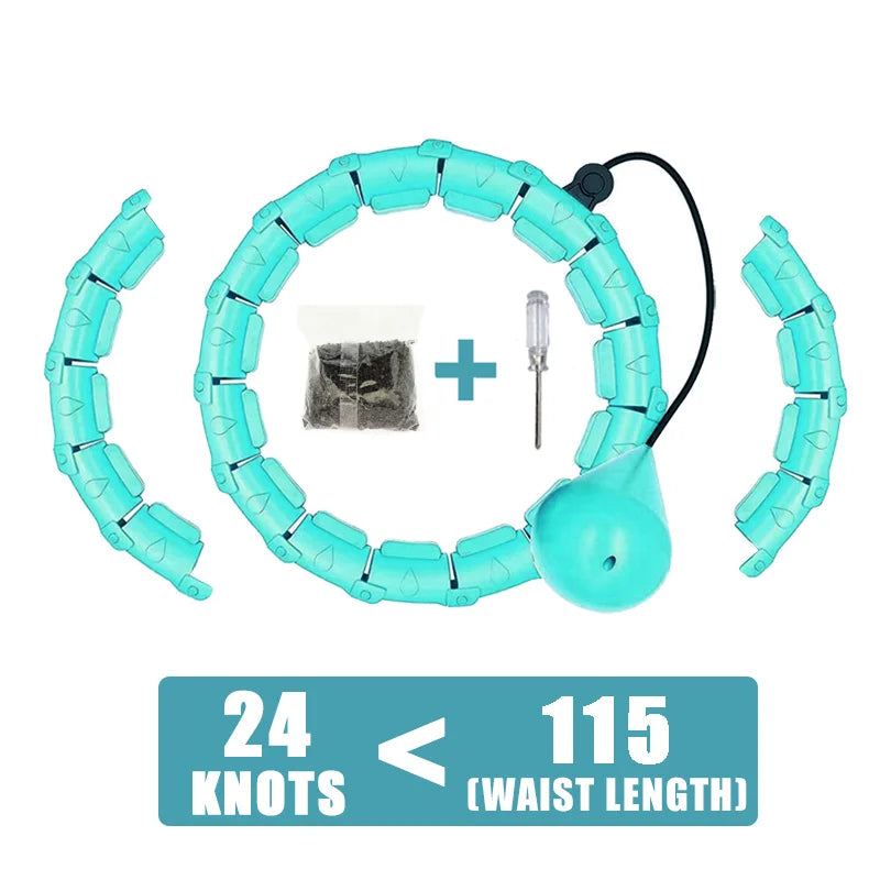 Weighted Hula Circle Hoops, 2 in 1 Adjustable with Detachable Knots