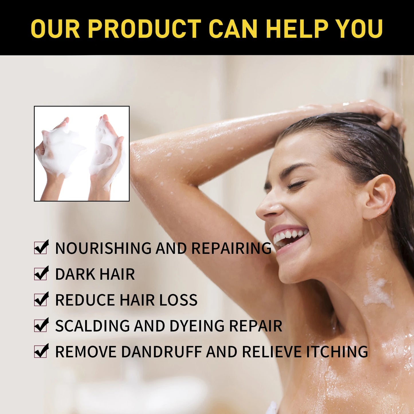 3-in-1 Shampoo Natural Herbal Hair Dye