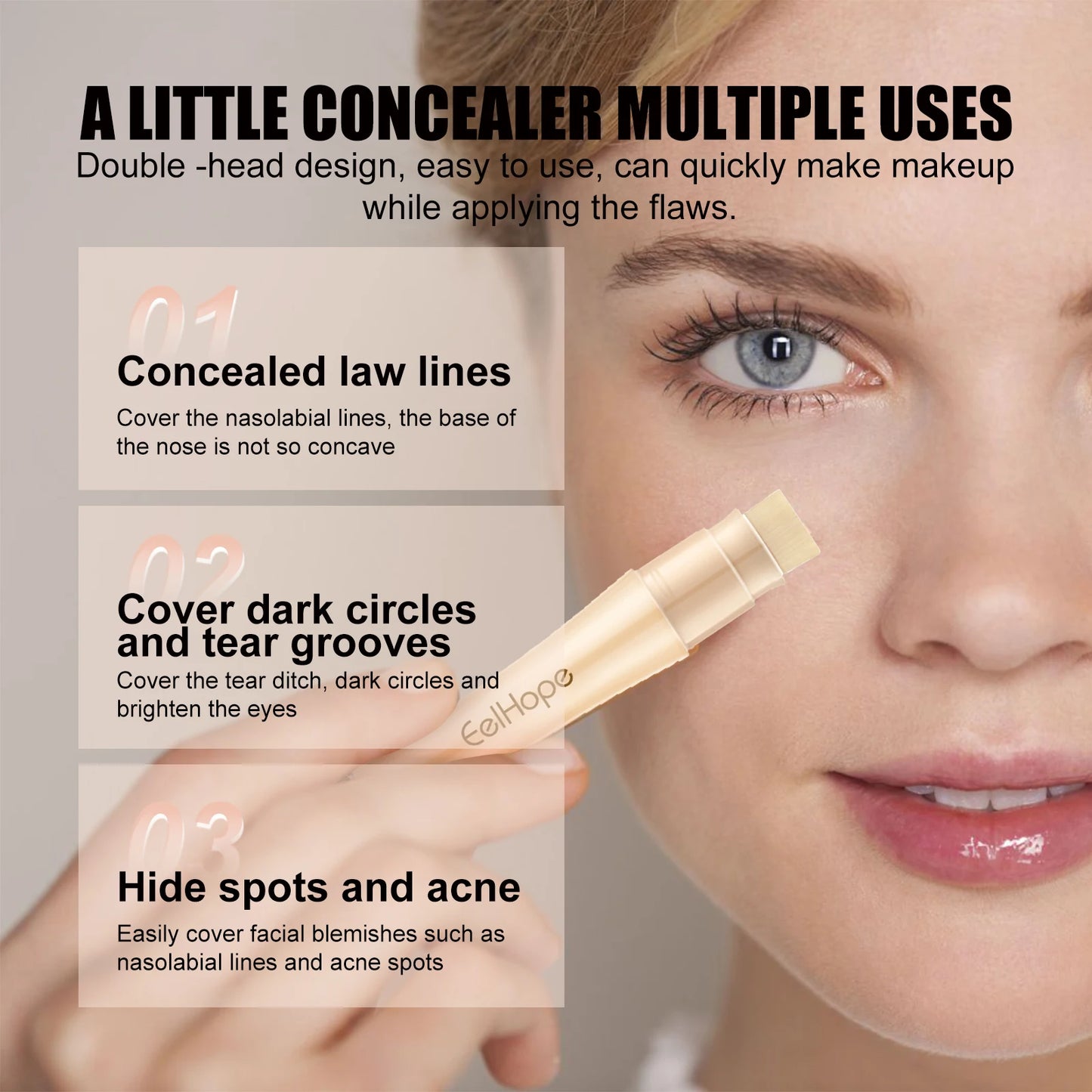 Double Head Concealer/Highlighter Dual Shadow Long Lasting