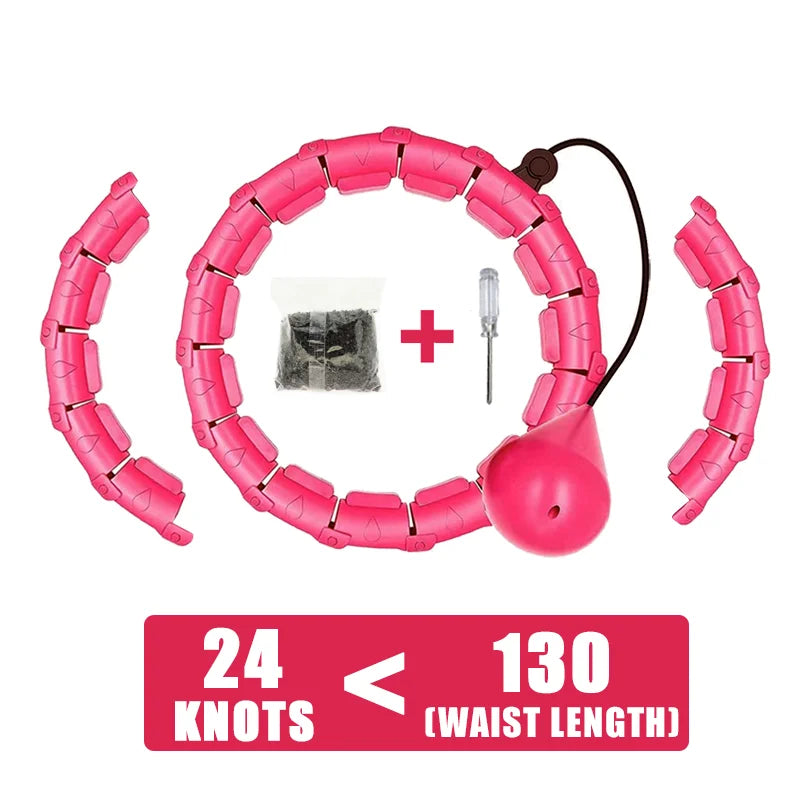 Weighted Hula Circle Hoops, 2 in 1 Adjustable with Detachable Knots