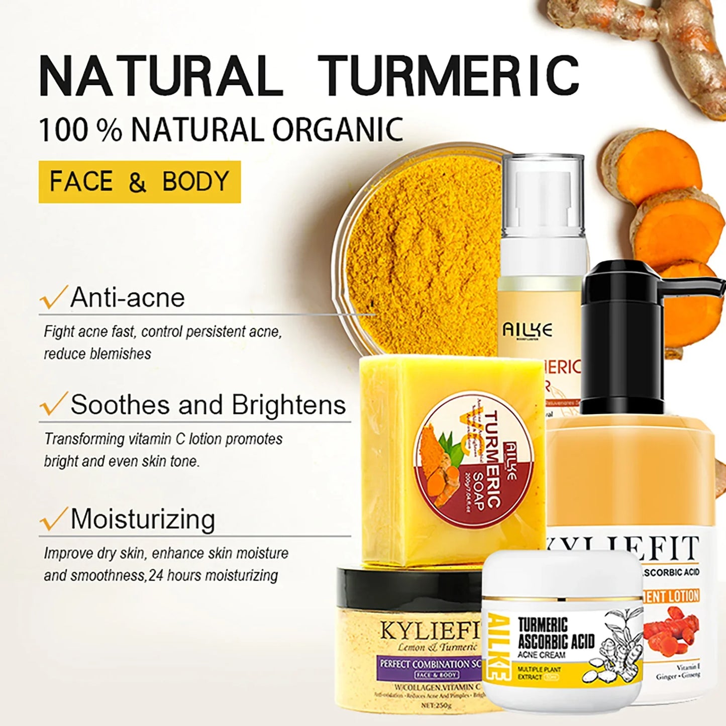 Natural Organic Turmeric Skin Care Kit