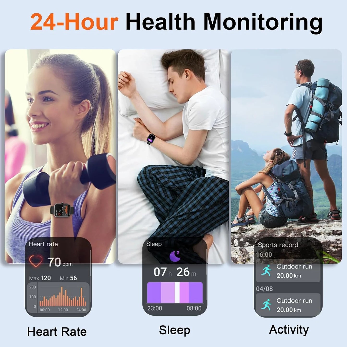 Smart Watch (Waterproof), 100+ Sport Modes