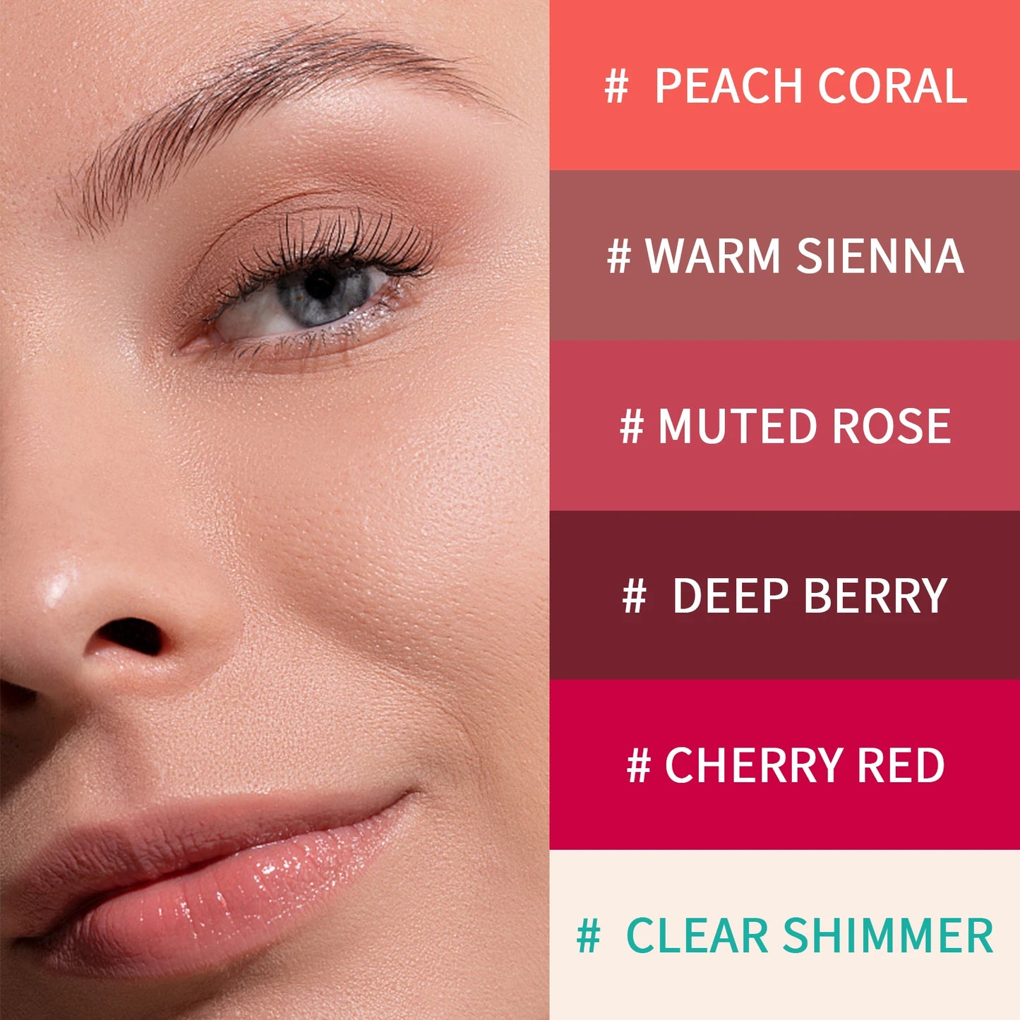 Lip Gloss, Long Lasting, Hydrating, Liquid Tint