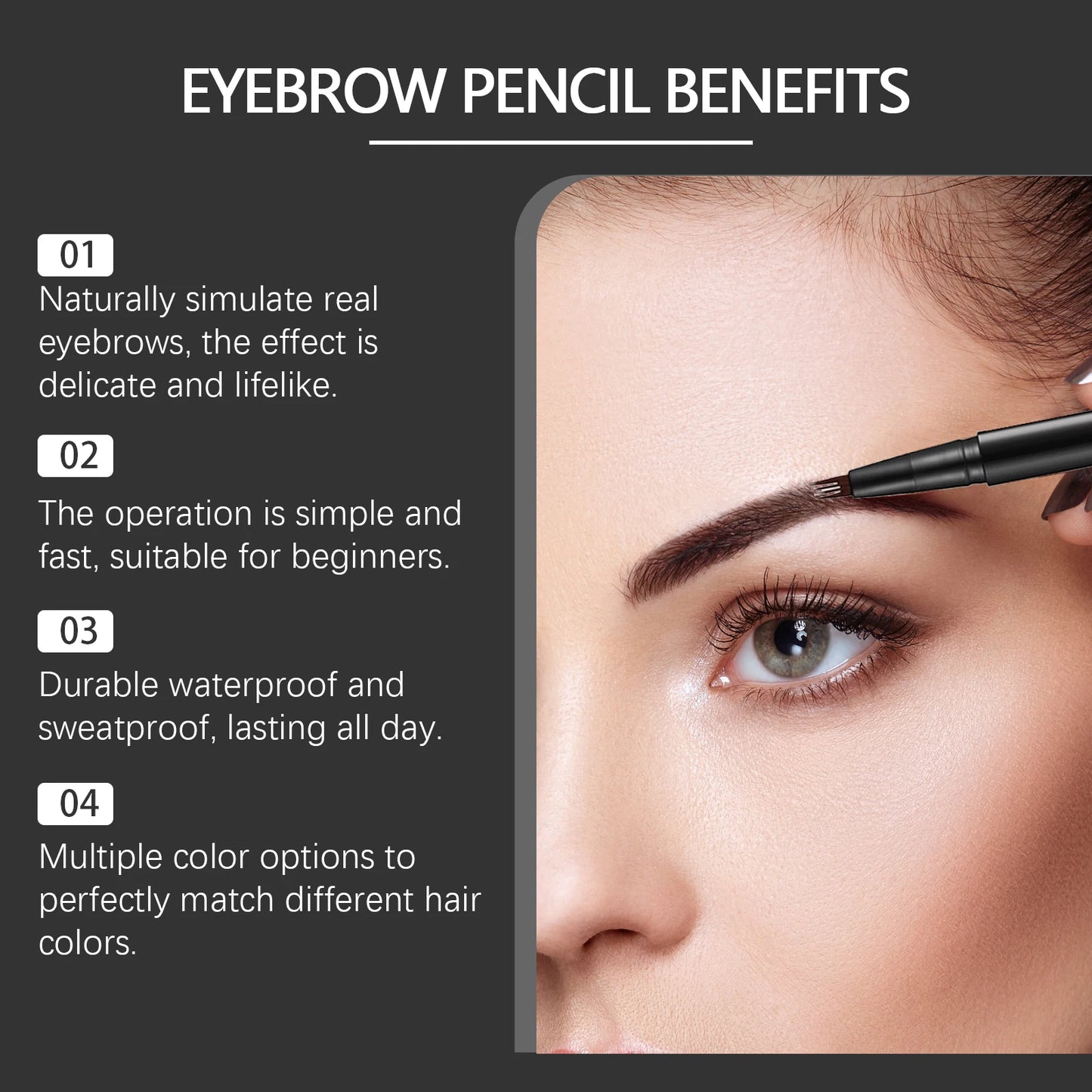 Waterproof Eyebrow Pencil Natural Black