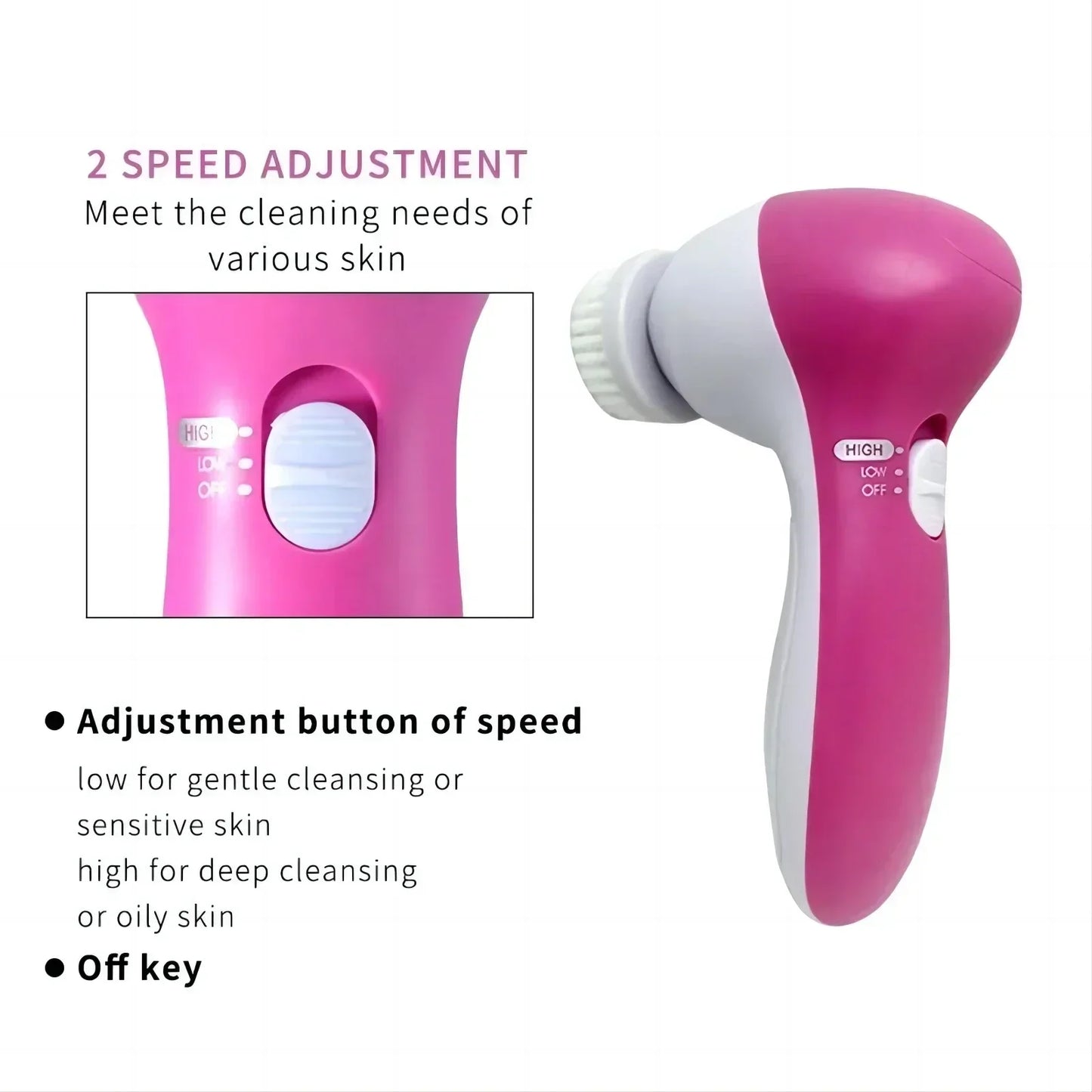 5 in 1 Electric Face Cleansing Brush/Massager