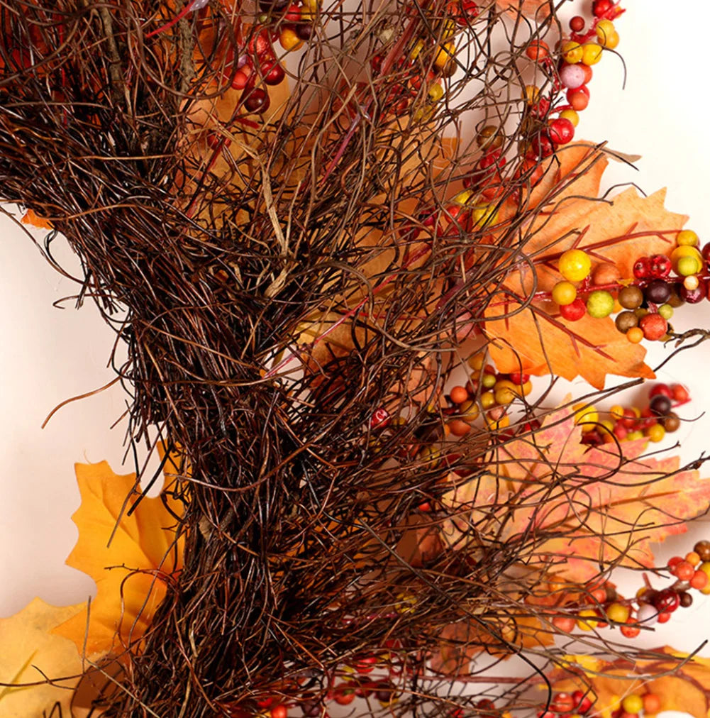 Artificial Berries Maple Leaf Garland Wreath