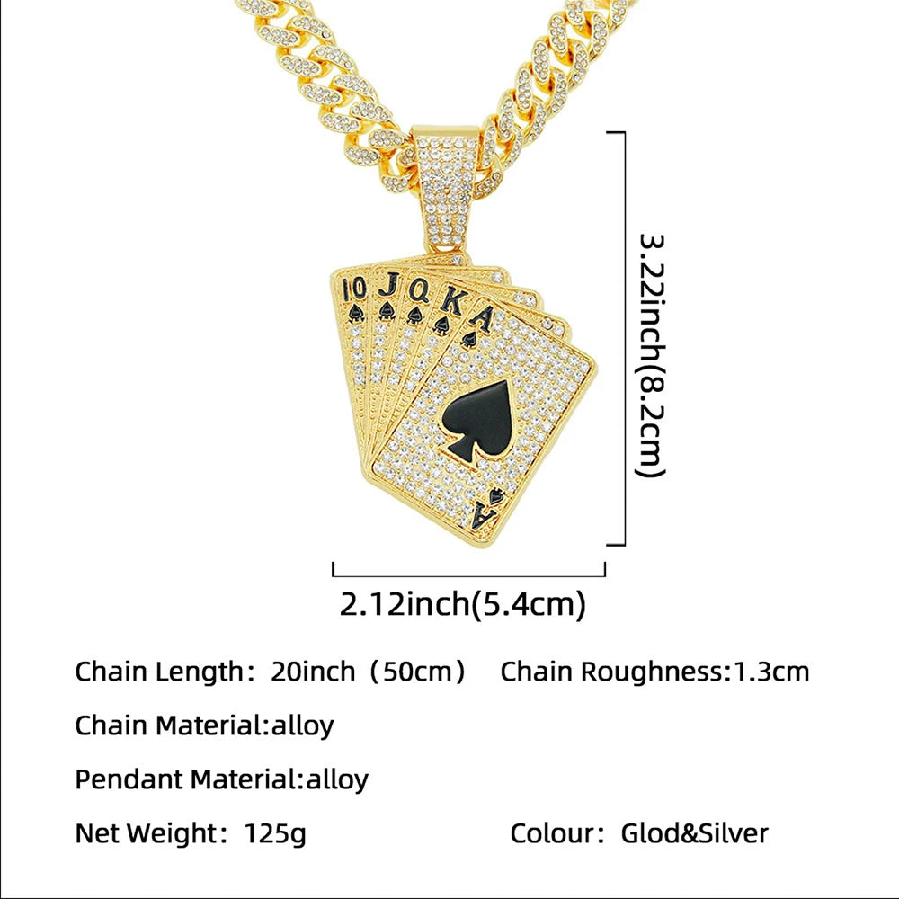 Men's Hip-Hop Playing Card Necklace