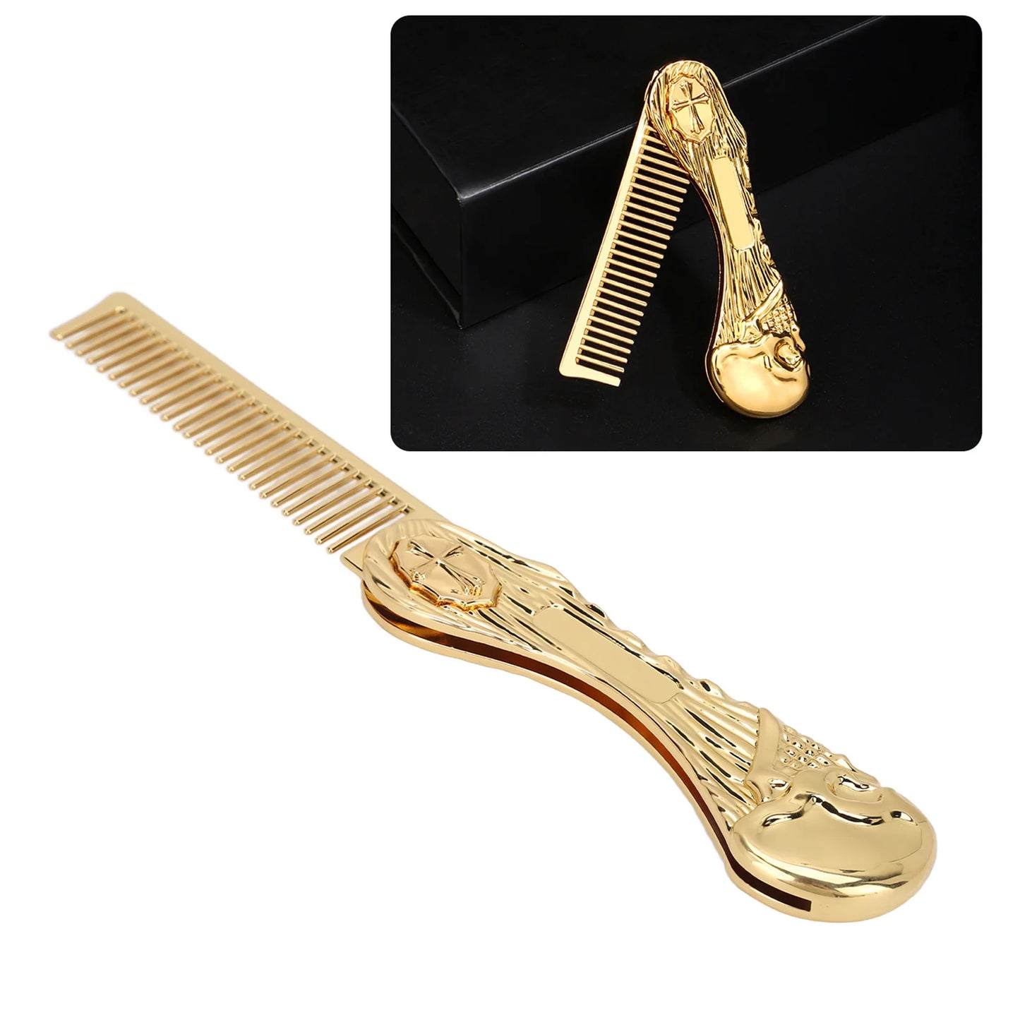 Foldable Hairstyling Hair Comb Gold