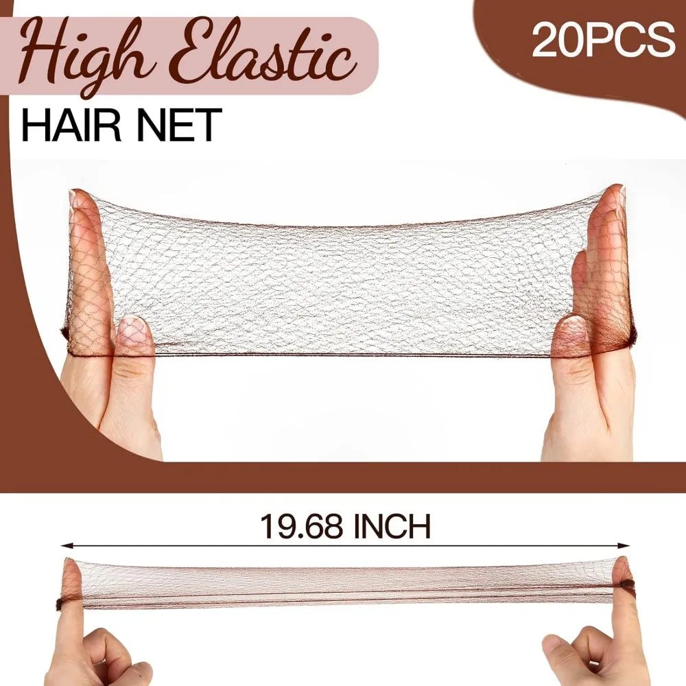 Mesh Invisible Hair Net & 40PCS U-Shaped Hair Clip