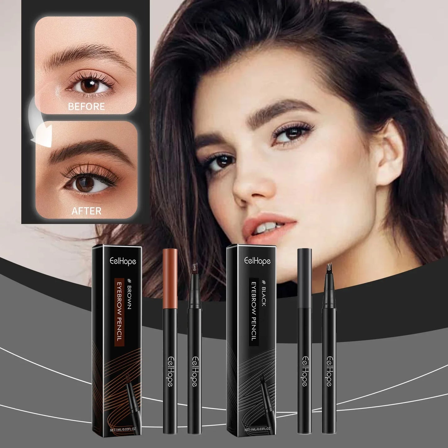 Waterproof Eyebrow Pencil Natural Black