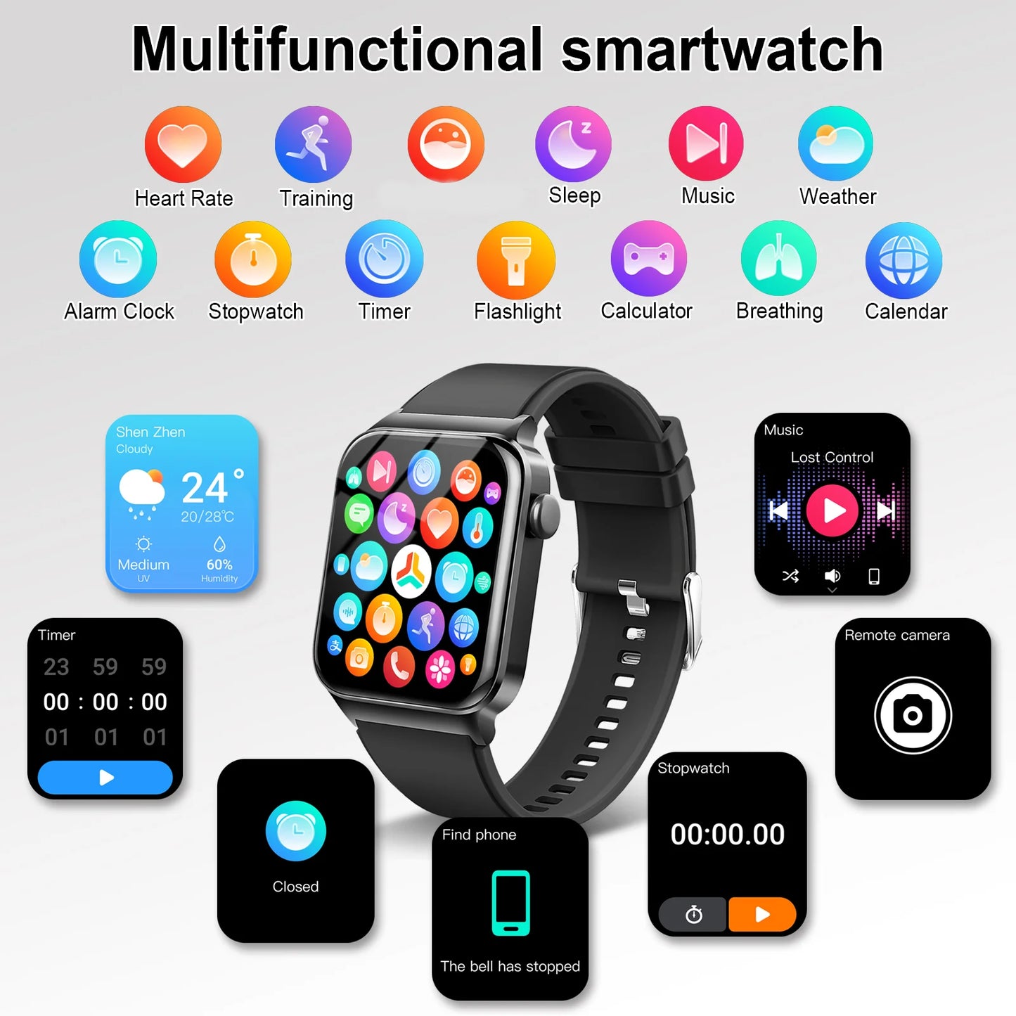 Multi Function Smartwatch Waterproof Fitness Tracker