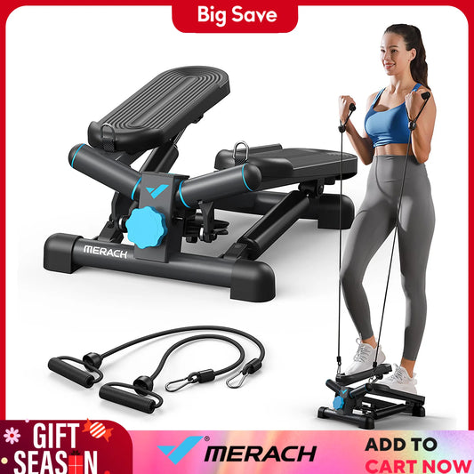 Mini Stepper Exercise Equipment with Resistance Bands