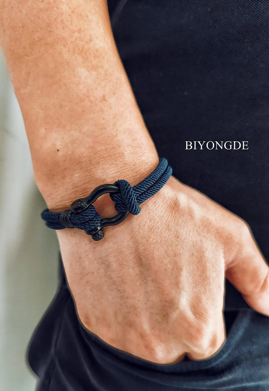 Rugged Braided Bracelet Adjustable Leather Cord For Men