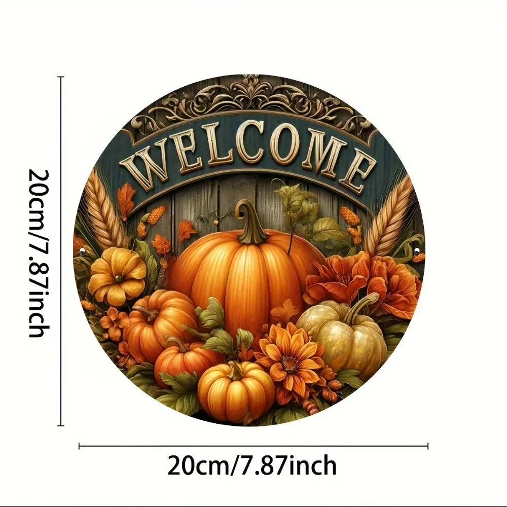 Tin Painting  Welcome Sign - Fall Harvest Festival