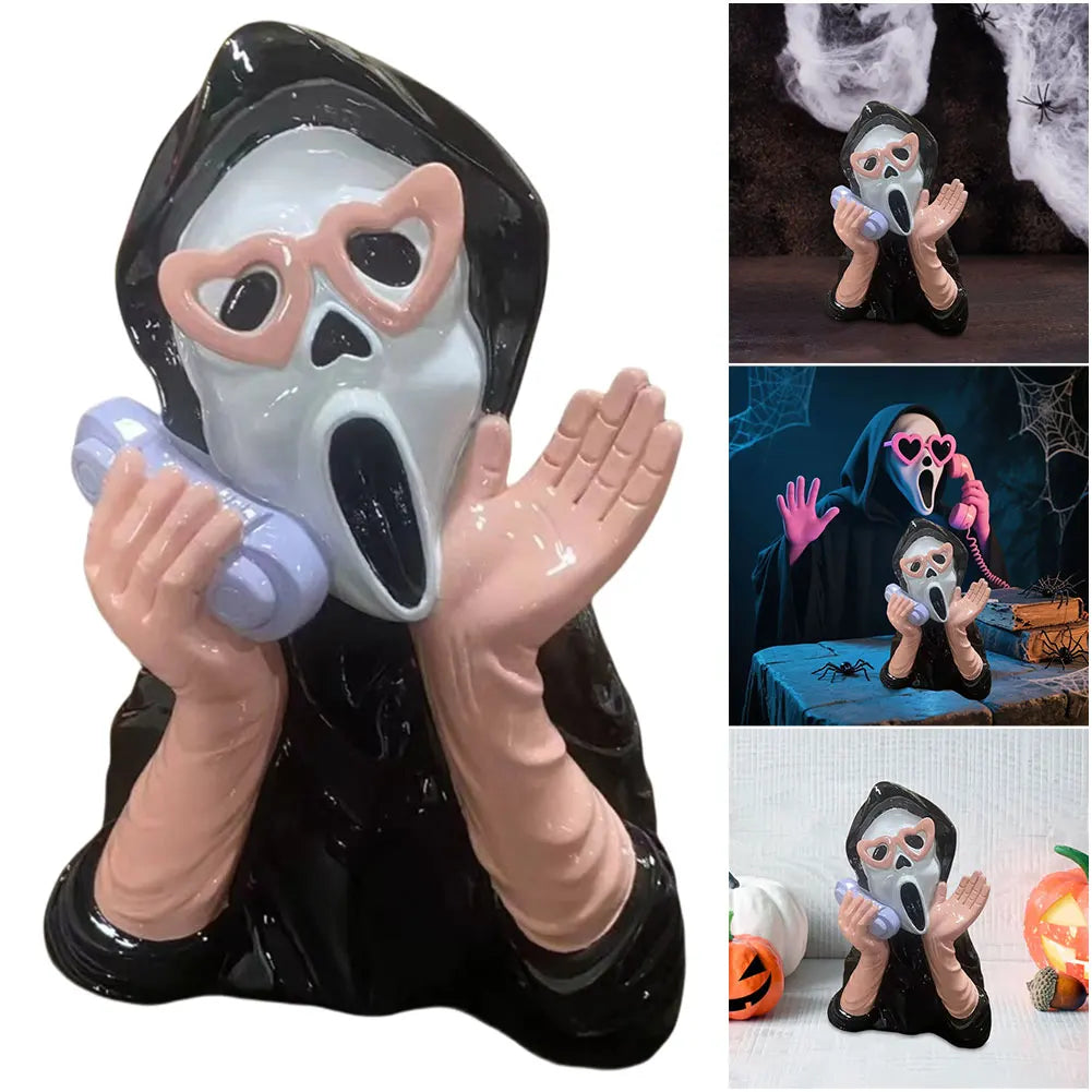 Screaming Face Ghost Figurine