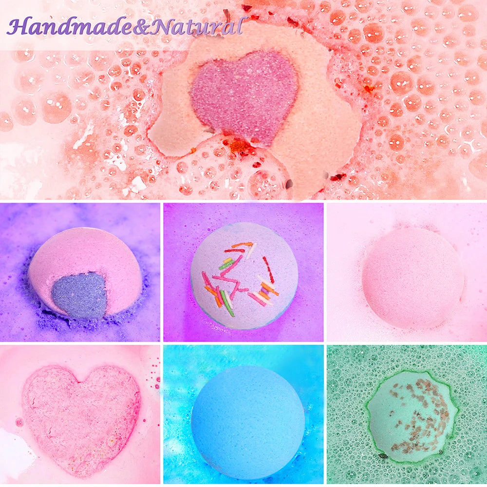 COLORFUL BATH BOMBS Moisturize Skin and Relieve Stress