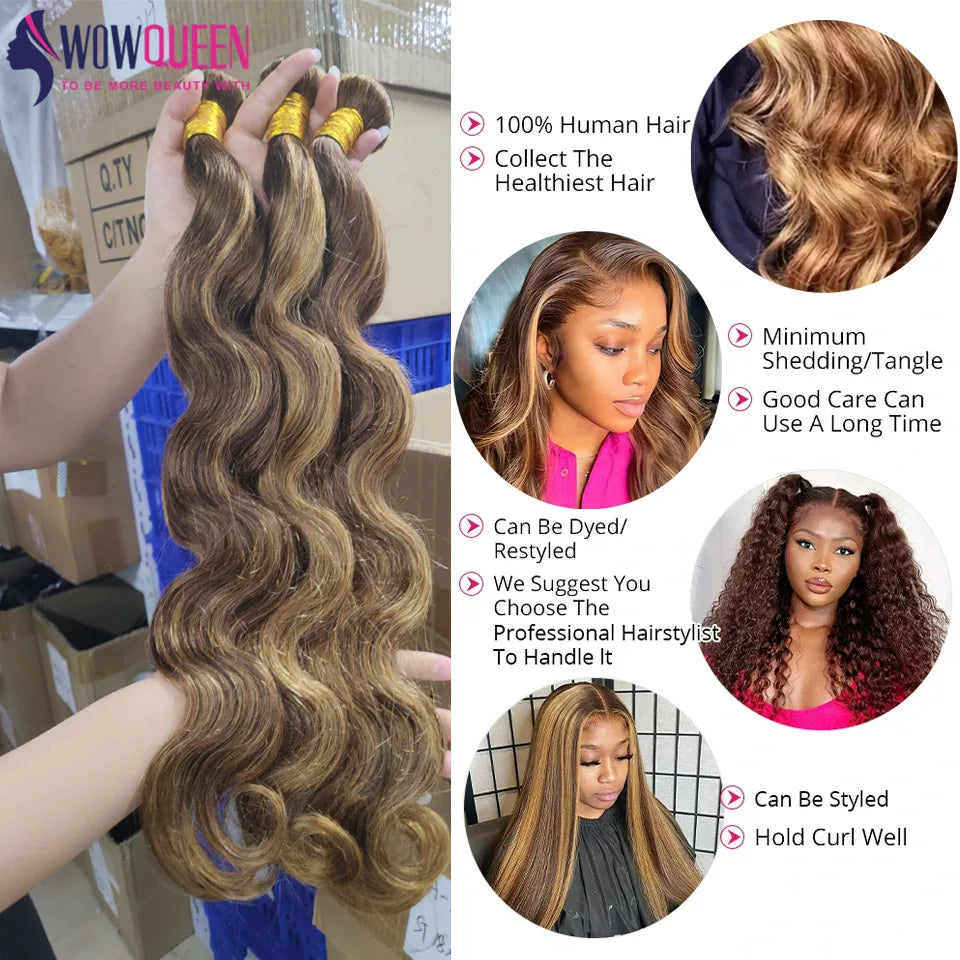 Brazilian Ombre Honey Brown Human Hair Extensions