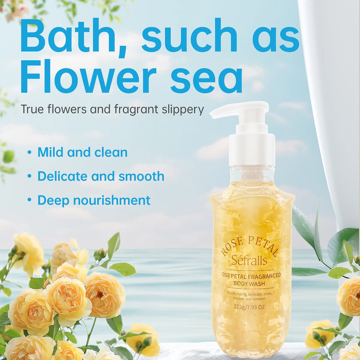 Rose Petal Fragrance Shower Gel Body Wash