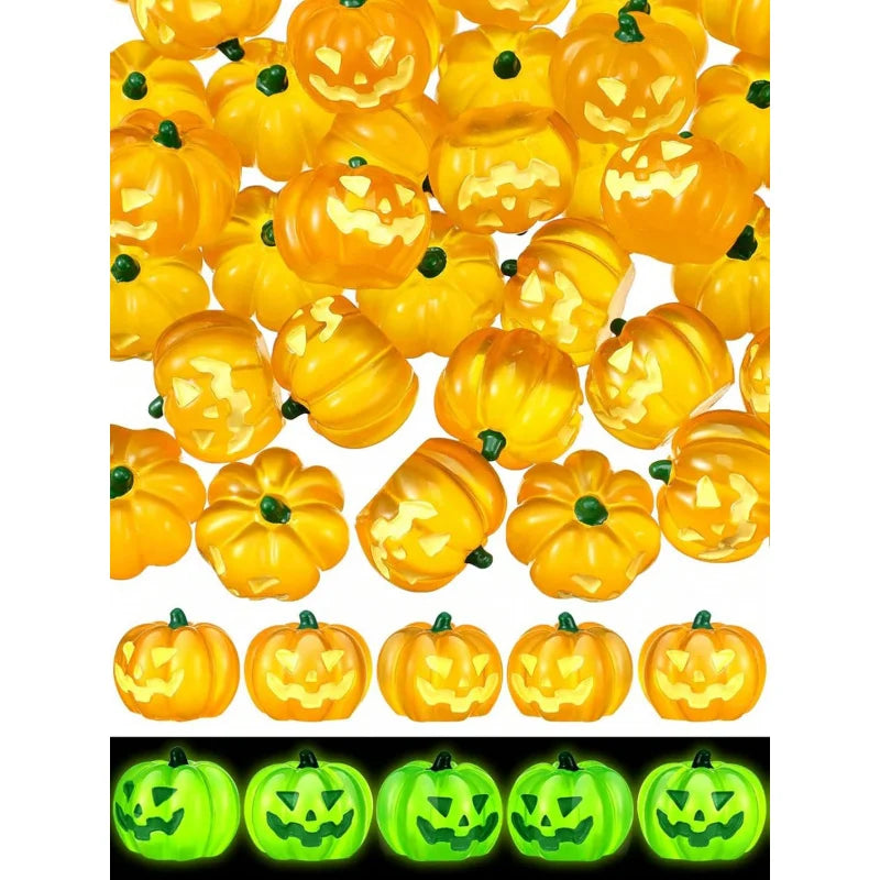 10pcs Glowing Resin Pumpkins