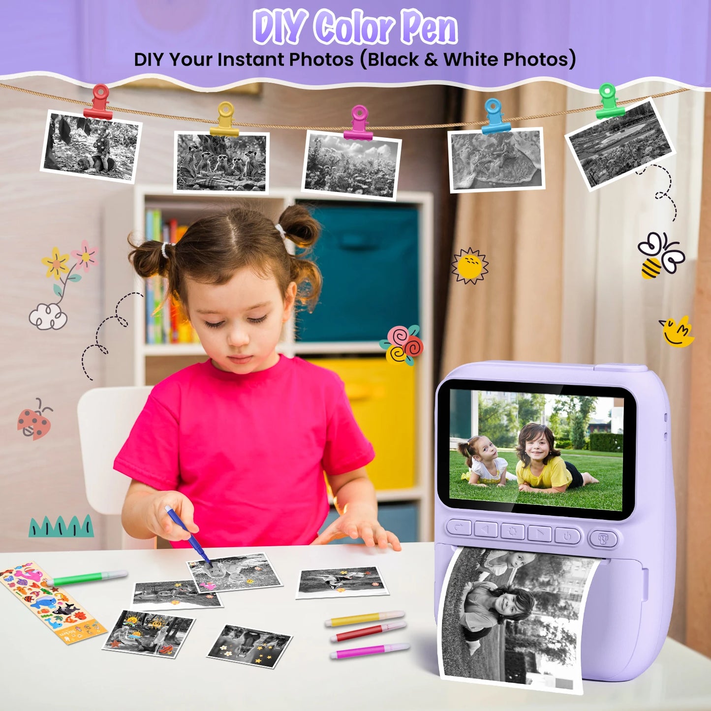 Instant Print Camera for Kids