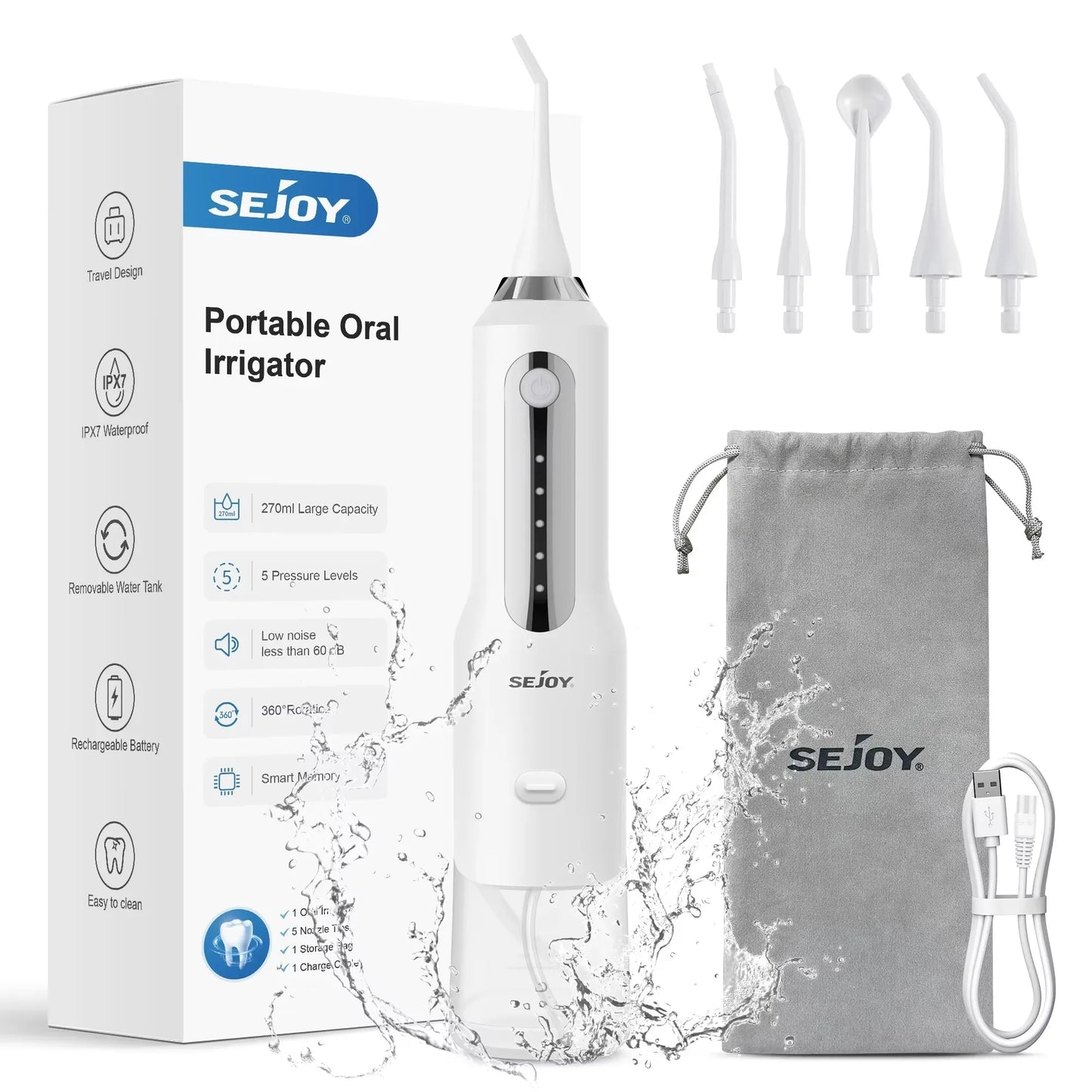 Cordless Rechargeable Electric Oral Water Jet
