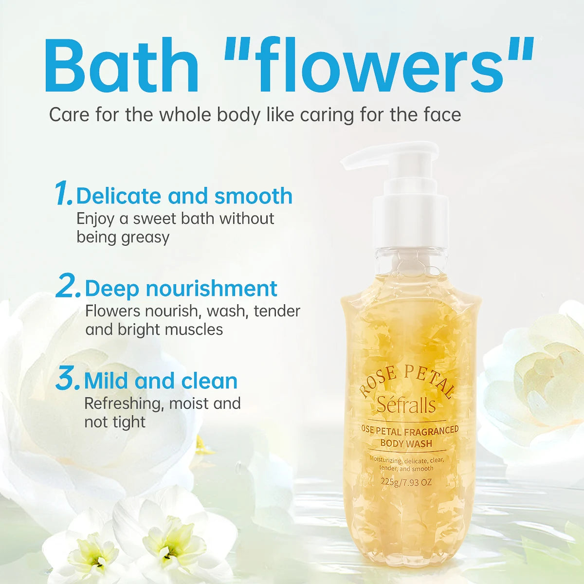 Rose Petal Fragrance Shower Gel Body Wash