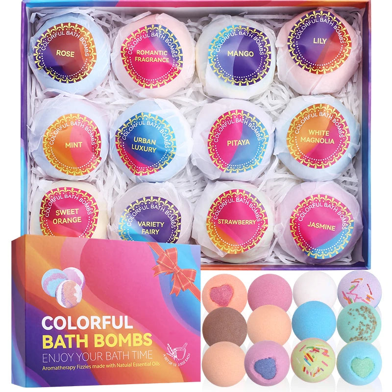 COLORFUL BATH BOMBS Moisturize Skin and Relieve Stress