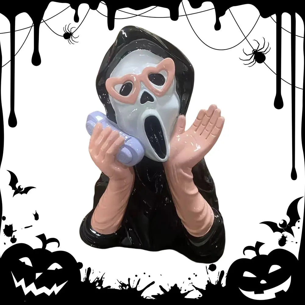 Screaming Face Ghost Figurine