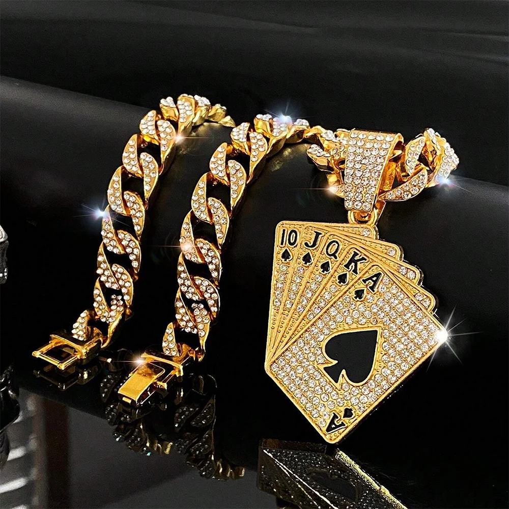 Men's Hip-Hop Playing Card Necklace