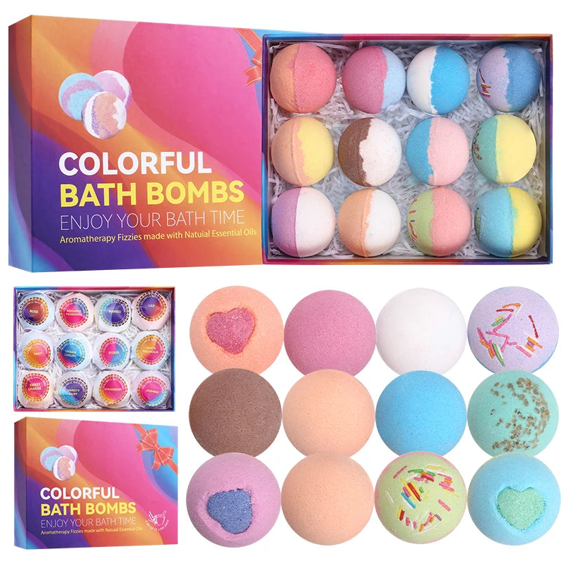 COLORFUL BATH BOMBS Moisturize Skin and Relieve Stress