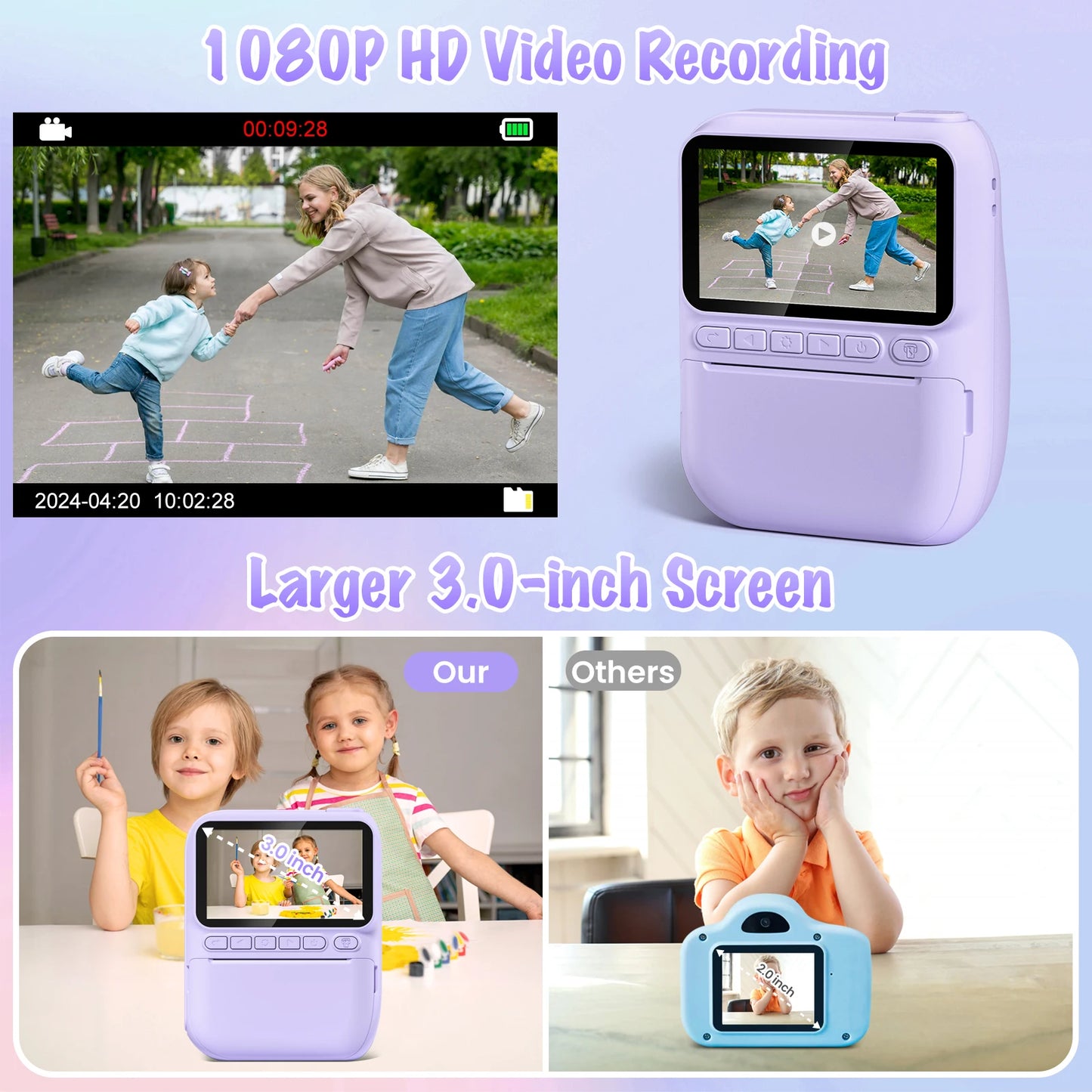 Instant Print Camera for Kids