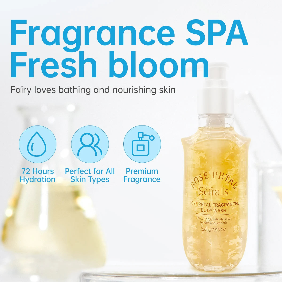 Rose Petal Fragrance Shower Gel Body Wash