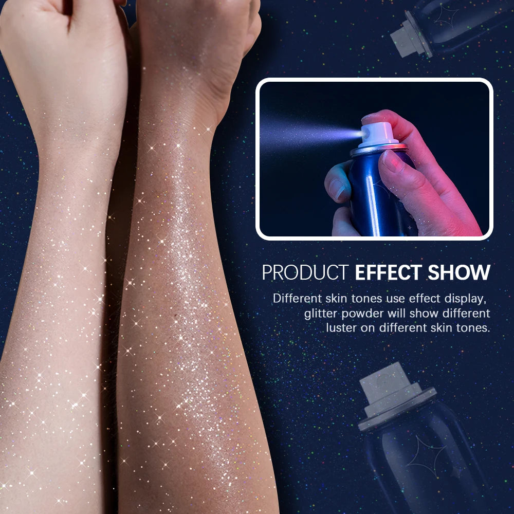 Body Glitter Spray for Hair, Body and Clothes
