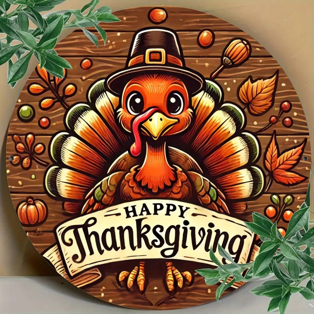 Happy Thanksgiving Aluminum Alloy Wall Art